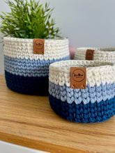 Load image into Gallery viewer, NAVY STRIPE | Crochet Baskets
