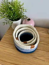 Load image into Gallery viewer, NAVY STRIPE | Crochet Baskets
