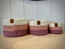 Load image into Gallery viewer, ROSE STRIPE | Crochet Baskets
