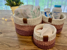 Load image into Gallery viewer, ROSE STRIPE | Crochet Baskets
