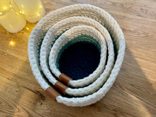 Load image into Gallery viewer, BLUE STRIPE | Crochet Baskets
