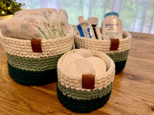 Load image into Gallery viewer, PEACOCK STRIPE | Crochet Baskets
