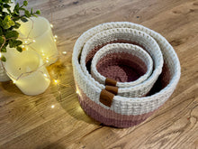 Load image into Gallery viewer, ROSE STRIPE | Crochet Baskets
