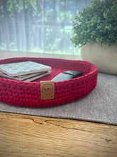 Load image into Gallery viewer, DARK RED | Large Crochet Tray
