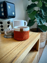 Load image into Gallery viewer, RUST with Cream Trim | Crochet Planter
