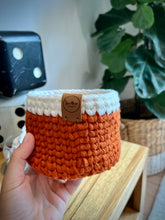 Load image into Gallery viewer, RUST with Cream Trim | Crochet Planter
