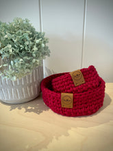 Load image into Gallery viewer, DARK RED | Nesting Set of 2 | Trinket and Small Tray
