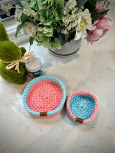 Load image into Gallery viewer, TURQUOISE &amp; LIGHT CORAL | Nesting Set of 2 | Trinket and Small Tray
